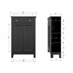 Opbergkast Eva - Zwart - Loft24.nl