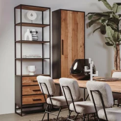 Opbergkast Felino Teakhout 60 x 220 cm (rechts) - Loft24.nl