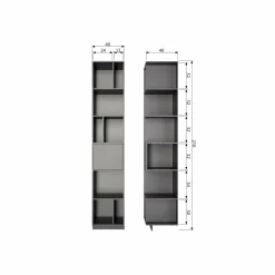 Opbergkast Finca Mat zwart, 210 x 40cm - Loft24.nl