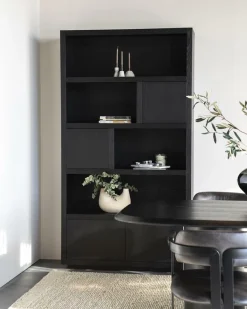 Opbergkast Helsinki Eikenhout 120 x 220 cm - Zwart - Loft24.nl