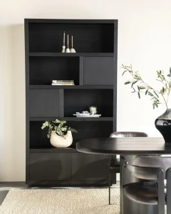 Opbergkast Helsinki Eikenhout 120 x 220 cm - Zwart - Loft24.nl