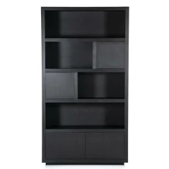 Opbergkast Helsinki Eikenhout 120 x 220 cm - Zwart - Loft24.nl