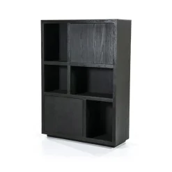 Opbergkast Helsinki Eikenhout 120 x 170 cm - Zwart - Loft24.nl