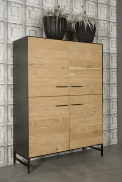 Opbergkast Lido Eiken en metaal 160 x 120 cm - Loft24.nl