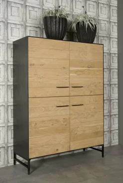 Opbergkast Lido Eiken en metaal 160 x 120 cm - Loft24.nl