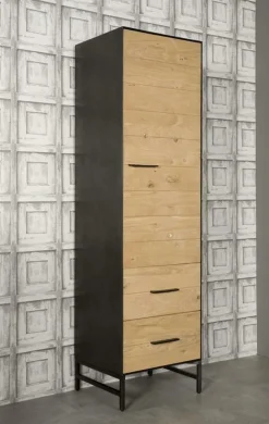 Opbergkast Lido Eiken en metaal 190 x 55 cm (rechts) - Loft24.nl