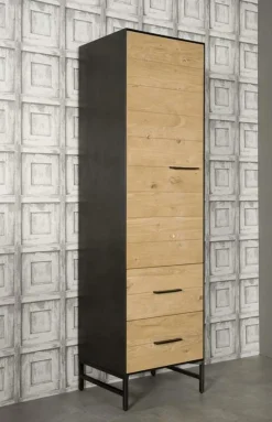 Opbergkast Lido Eiken en metaal 190 x 55 cm (links) - Loft24.nl