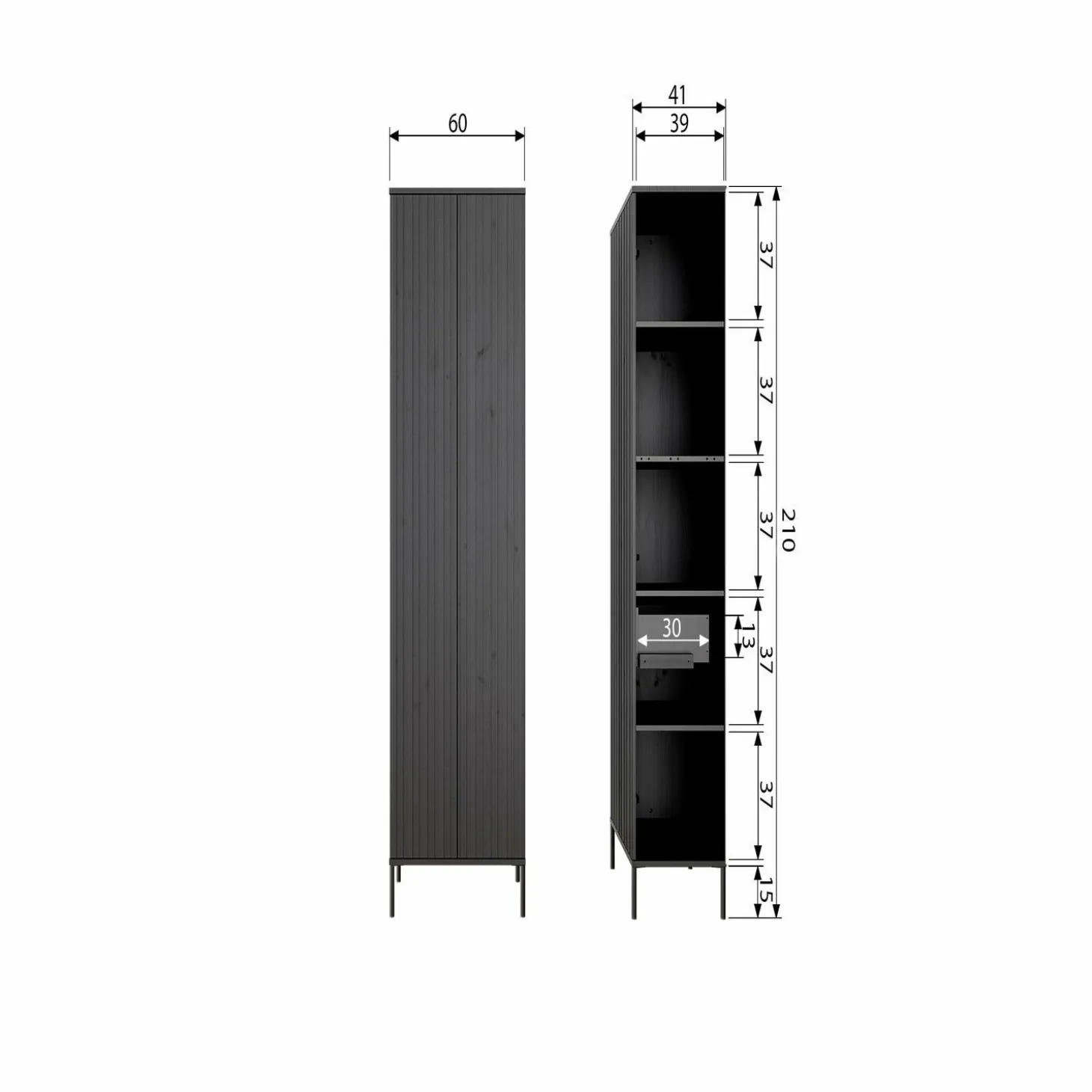 Opbergkast New Gravure 120 x 60cm - Zwart - Loft24.nl