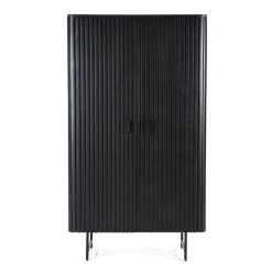 Opbergkast Remi Mangohout en Metaal 170 x 96 cm - Zwart - Loft24.nl