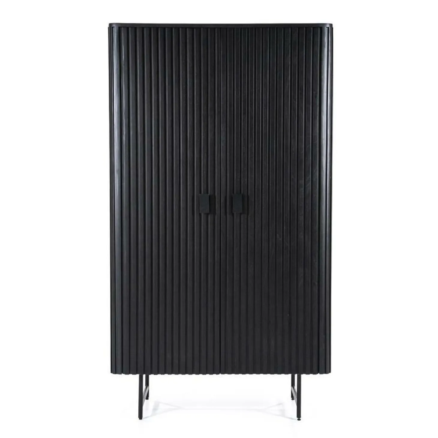 Opbergkast Remi Mangohout en Metaal 170 x 96 cm - Zwart - Loft24.nl