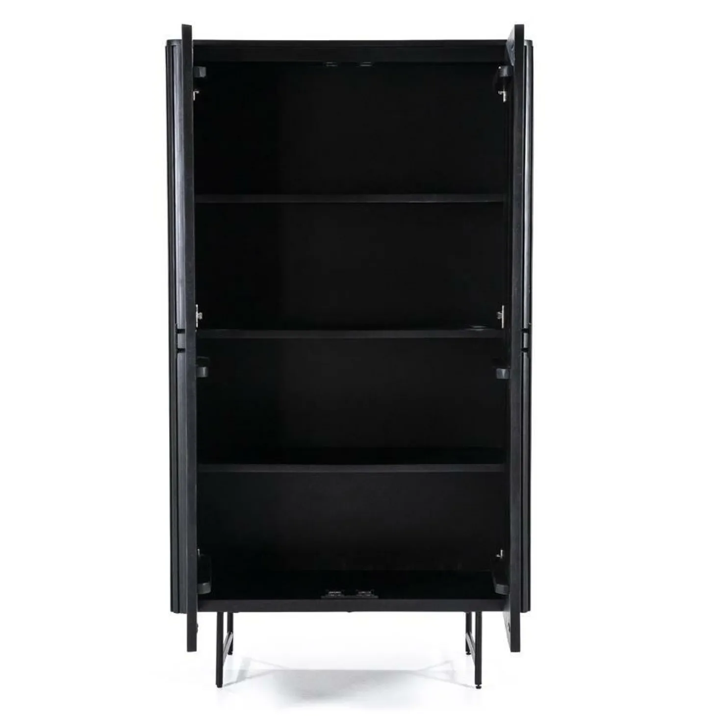 Opbergkast Remi Mangohout en Metaal 170 x 96 cm - Zwart - Loft24.nl