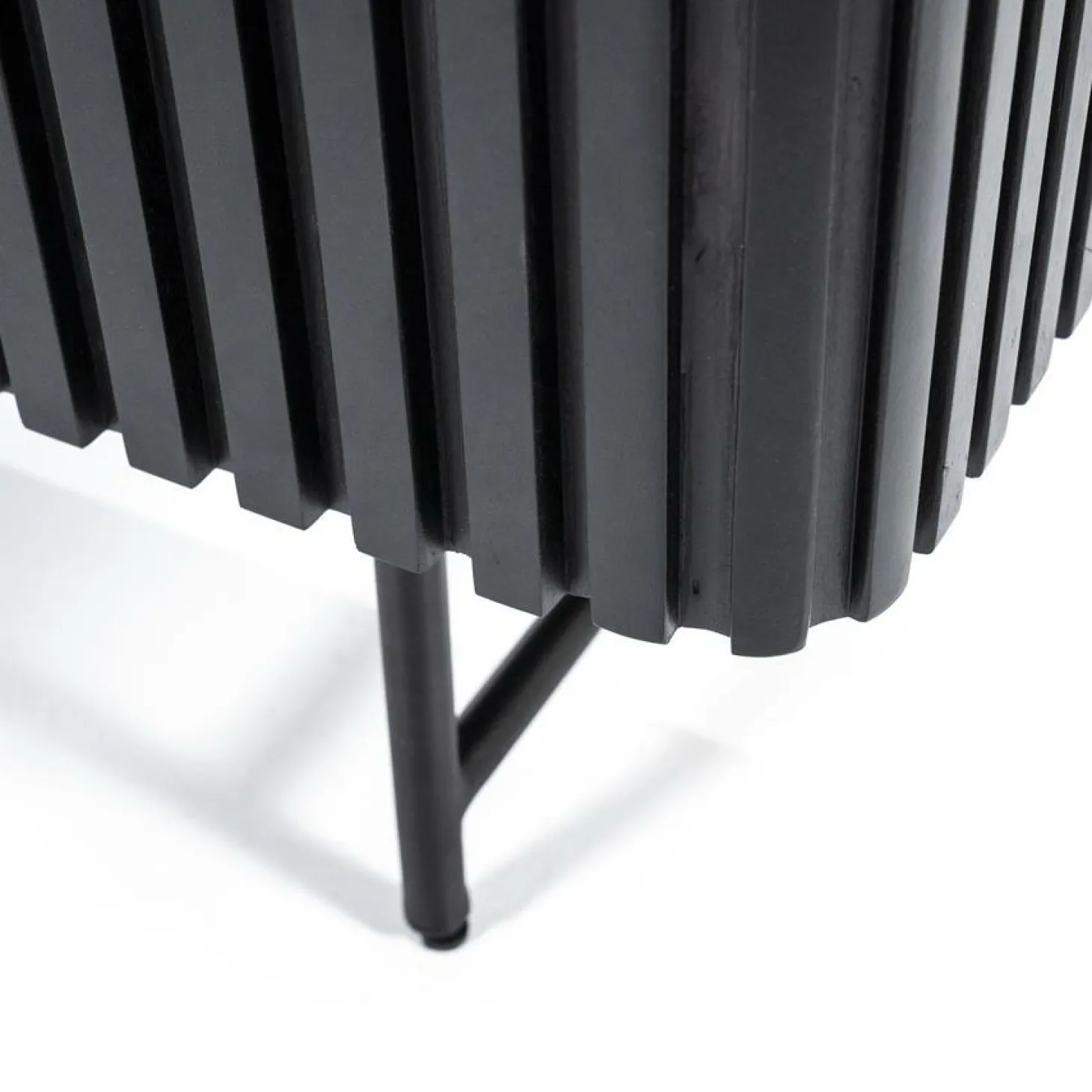 Opbergkast Remi Mangohout en Metaal 170 x 96 cm - Zwart - Loft24.nl