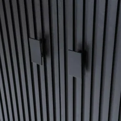 Opbergkast Remi Mangohout en Metaal 170 x 96 cm - Zwart - Loft24.nl