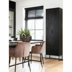 Opbergkast Silas 210 x 60cm, kleur Zwart - Loft24.nl