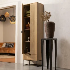 Opbergkast Silas Eiken, 210 x 60cm, kleur Naturel - Loft24.nl