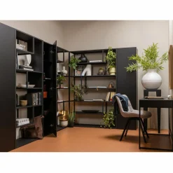 Opbergkast Teun 188 x 44cm, kleur Zwart - Loft24.nl