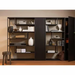 Opbergkast Teun 188 x 44cm, kleur Zwart - Loft24.nl