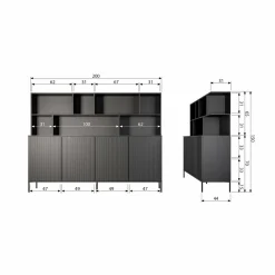 Opzetkast New Gravure t.b.v. Dressoir New Gravure - Dust - Loft24.nl