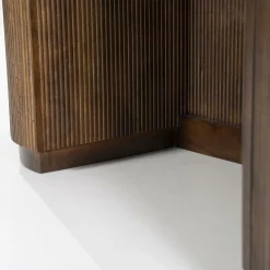 Organisch Bureau Mari Mangohout en Travertin - Bruin - Loft24.nl