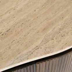 Organisch Bureau Mari Mangohout en Travertin - Bruin - Loft24.nl