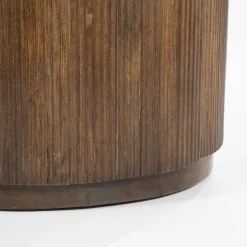 Organisch Bureau Mari Mangohout en Travertin - Bruin - Loft24.nl