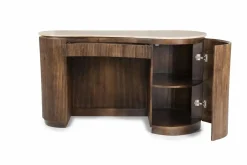 Organisch Bureau Mari Mangohout en Travertin - Bruin - Loft24.nl