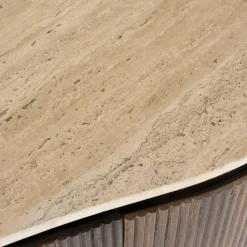 Organisch Bureau Mari Mangohout en Travertin - Bruin - Loft24.nl