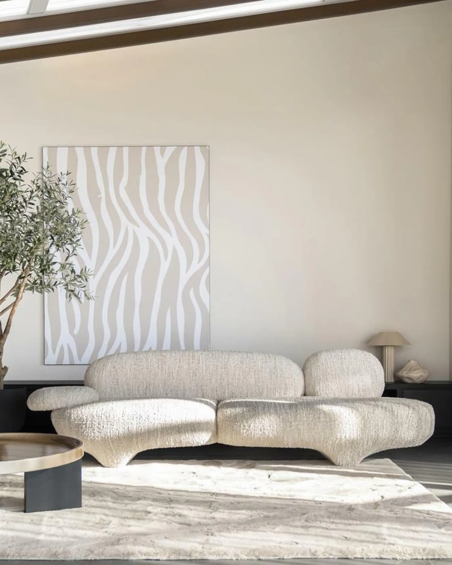 Organische Bank Jayden Beige - 265cm - Loft24.nl