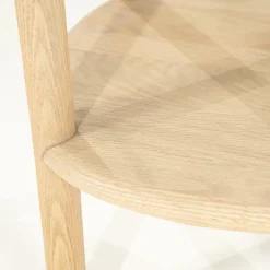 Organische Bijzettafel Cleo Glas en eikenhout 50 x 45cm - Naturel - Loft24.nl