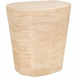 Organische Bijzettafel Fictus - Faux Travertine - Loft24.nl