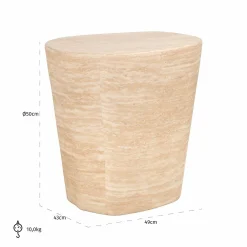 Organische Bijzettafel Fictus - Faux Travertine - Loft24.nl