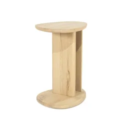 Organische Bijzettafel Lori Eikenhout 46 x 35cm - Naturel - Loft24.nl