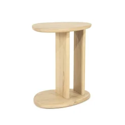 Organische Bijzettafel Lori Eikenhout 46 x 35cm - Naturel - Loft24.nl