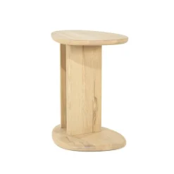 Organische Bijzettafel Lori Eikenhout 46 x 35cm - Naturel - Loft24.nl