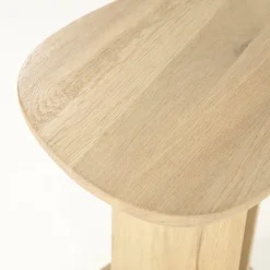 Organische Bijzettafel Lori Eikenhout 46 x 35cm - Naturel - Loft24.nl