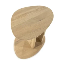 Organische Bijzettafel Lori Eikenhout 46 x 35cm - Naturel - Loft24.nl