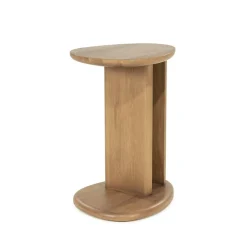 Organische Bijzettafel Lori Eikenhout 46 x 35cm - Lichtbruin - Loft24.nl