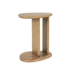 Organische Bijzettafel Lori Eikenhout 46 x 35cm - Lichtbruin - Loft24.nl