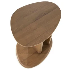 Organische Bijzettafel Lori Eikenhout 46 x 35cm - Lichtbruin - Loft24.nl