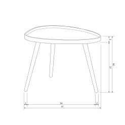 Organische Bijzettafel Mae 61 x 50cm Sepia - Loft24.nl