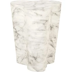 Organische Bijzettafel Rockyard Faux Marmer - Wit - Loft24.nl