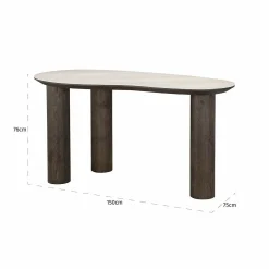 Organische Bureau Ritz Travertin - 150 x 75 cm - Loft24.nl