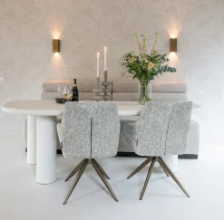 Organische Eettafel Bloomstone 230 x 117cm - Wit - Loft24.nl