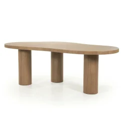 Organische Eettafel Bobbie Walnoot 215 x 110 cm - Lichtbruin - Loft24.nl