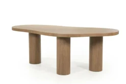 Organische Eettafel Bobbie Walnoot 215 x 110 cm - Lichtbruin - Loft24.nl