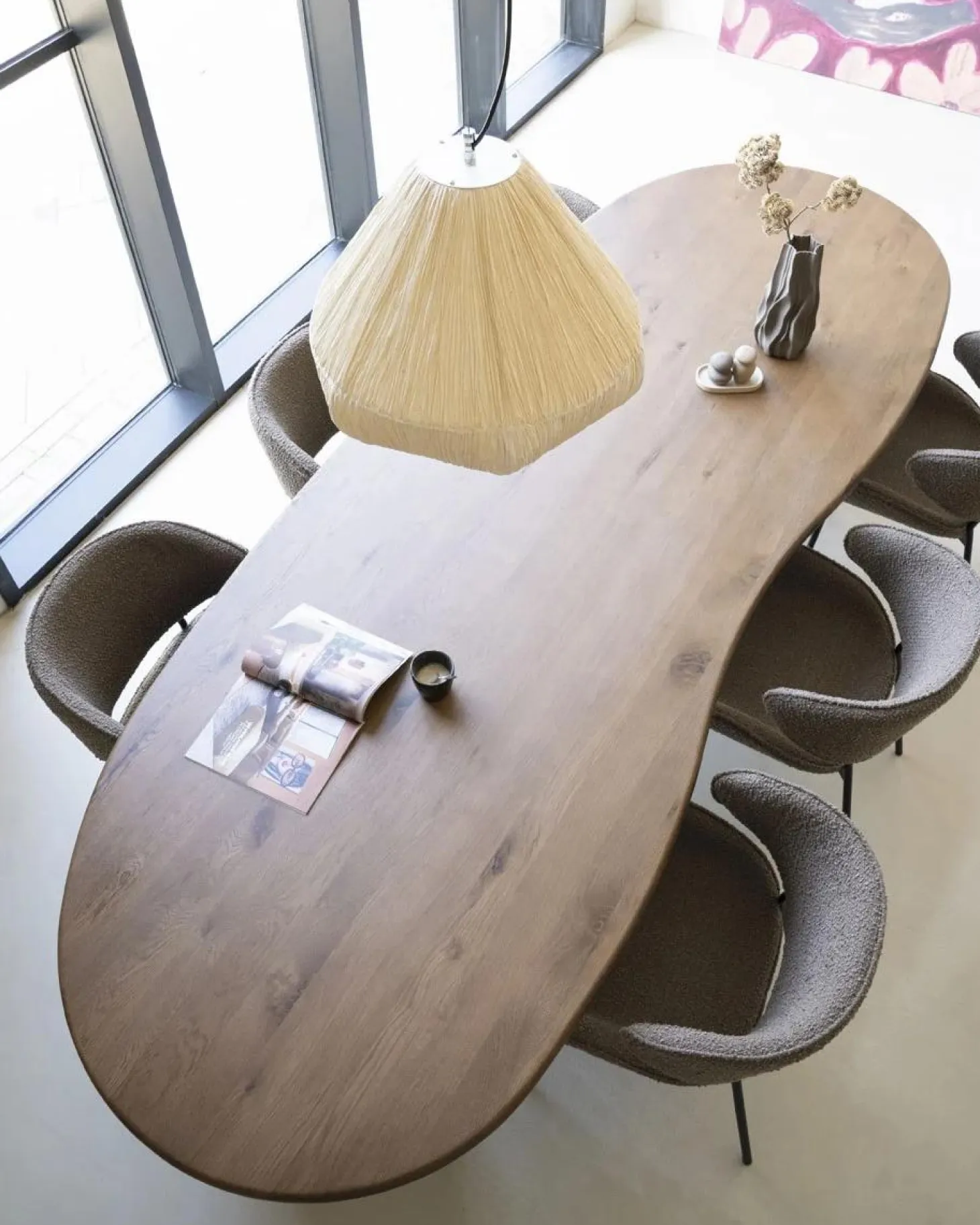 Organische Eettafel Josh 300 x 110 cm - kleur Bruin - Loft24.nl