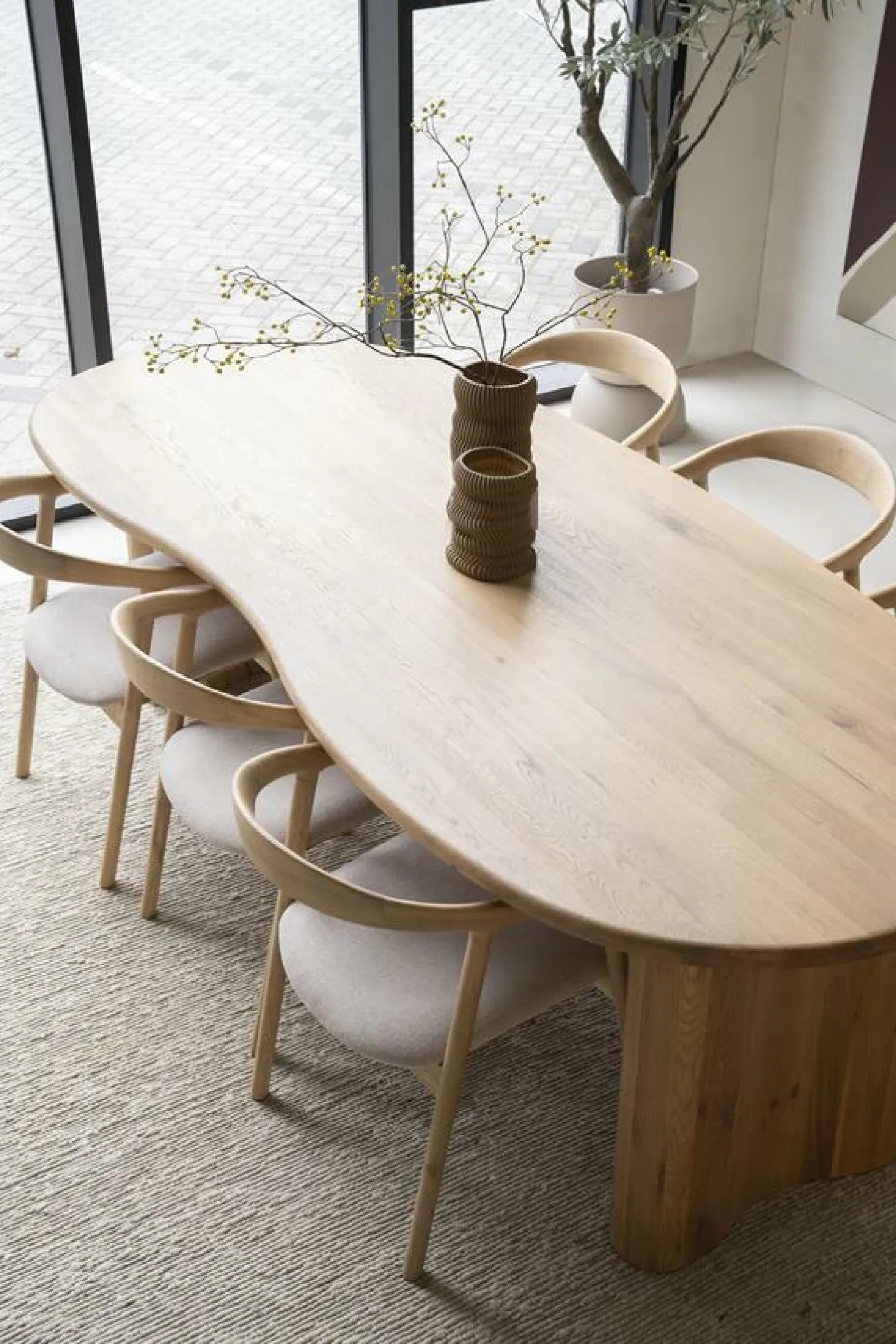 Organische Eettafel Josh 250 x 110 cm- kleur Naturel - Loft24.nl