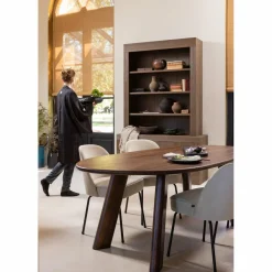 Organische Eettafel Roundly Mangohout, kleur Walnoot - 200 cm - Loft24.nl