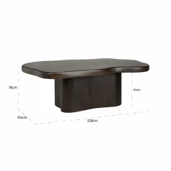 Organische Eettafel Sherman 230 x 139 cm - Bruin - Loft24.nl