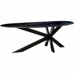 Organische Eettafel Trocadero 220 x 100 cm marmer - Zwart - Loft24.nl